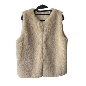 MIXIT | Beige Faux Fur Sherpa Vest | Size S/M